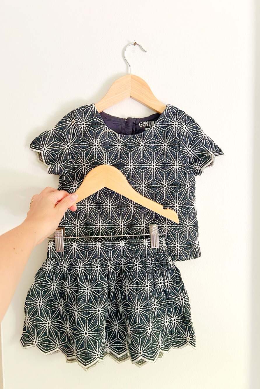 Genuine Kids from OshKosh Girls Geometric Embroidered Top and Skirt Set